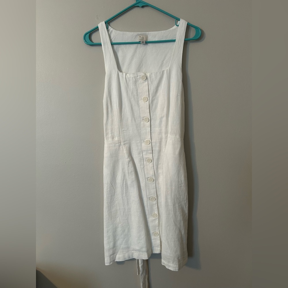 a new day White Button-Front Midi Dress